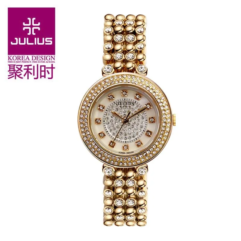 Lady Wrist Watch Quartz Women s Hours Shell Fashion Dress Bracelet Chain Rhinestone Crystal Lux Valentine