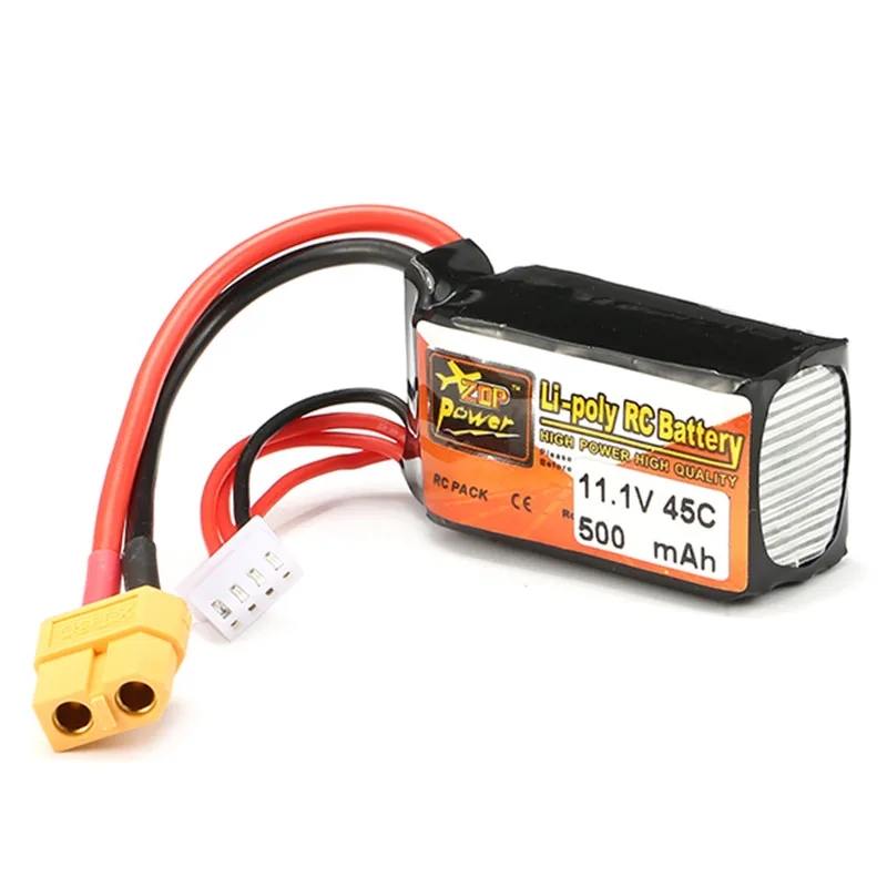 

Newest Reachargeable Lipo Battery ZOP Power 11.1V 500mAh 45C 3S Lipo Battery XT60 Plug For RC Model