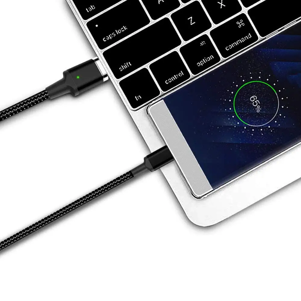 Магнитный адаптер USB C type-C на type-C PD 87W100W Быстрая зарядка L кабель для MacBook Pro, hp Spectre, lenovo Yoga, Dell XPS, MateBook