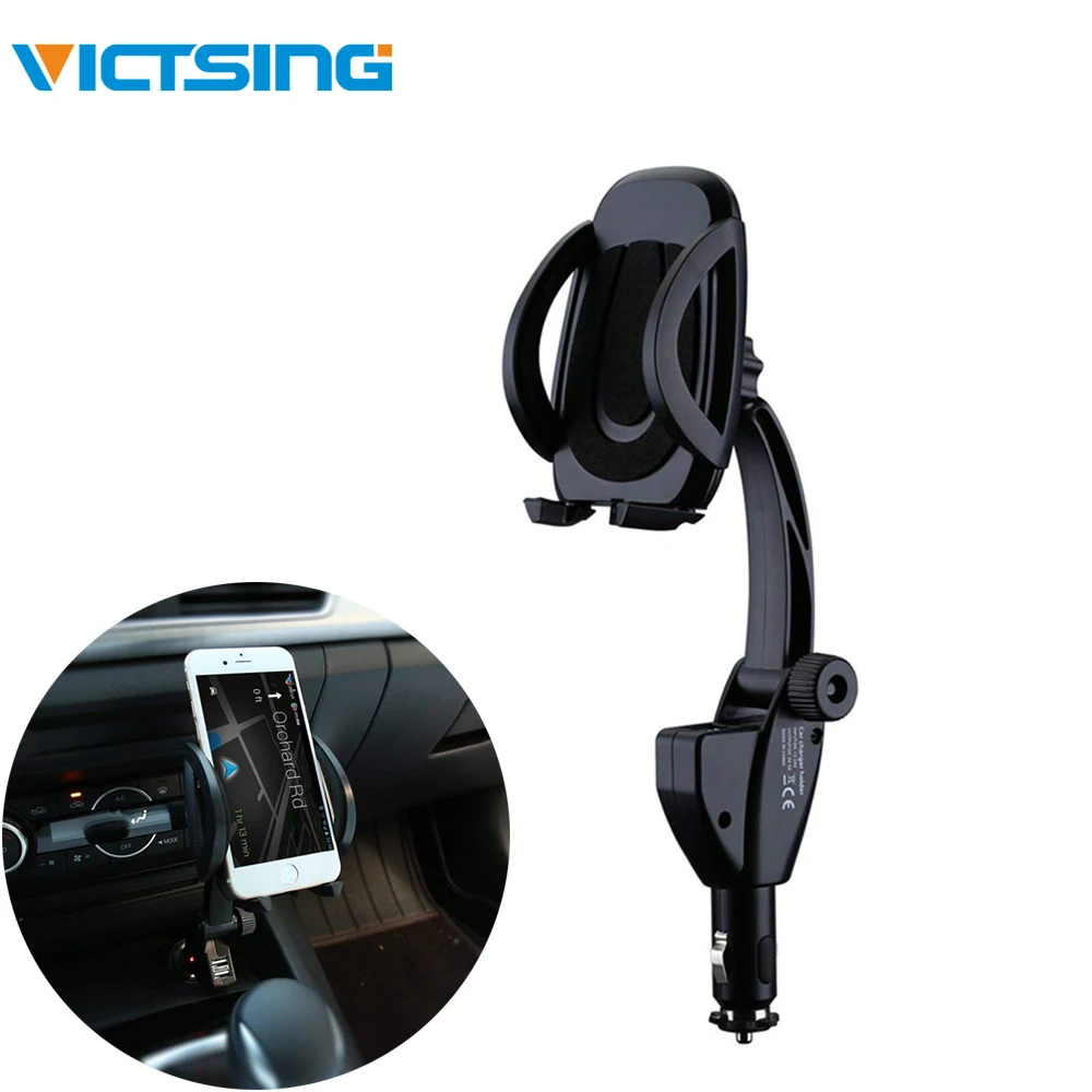 VicTsing Universal Car Phone Holder 3.1A Dual USB Port Car Charger For iPhone X 8 7 for Samsung Car charger Holder Universal    