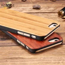 KISSCASE Natural Real Wood Bamboo Wood Case For iPhone 6 6s Plus 7 7 Plus 5 5s SE Samsung Galaxy S7 S7 Edge Vintage Phone Case