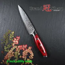 GRANDSHARP 5 Zoll Universalmesser 67 Schichten Japanischen Damaskus Edelstahl VG-10 Core Kochen Tools NEUE