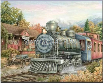 

Travel Train Scenery Diamond Embroidery DIY Needlework Full Diamond Painting Cross Stitch 5D Resin Rhinestones Mosaic New Year
