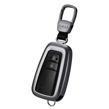 

Car Aluminium Alloy Key Holder Cover Case Shell Chain For Toyota 2018 Camry Prado Key Protection Car-Styling Car Accessories
