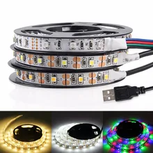 USB LED Strip Light 3528 RGB LED Strip Flexible Ribbon LED Tape With Mini 3 keys 50CM 1M 2M 3M 4M 5M FOR TV Background Lighting