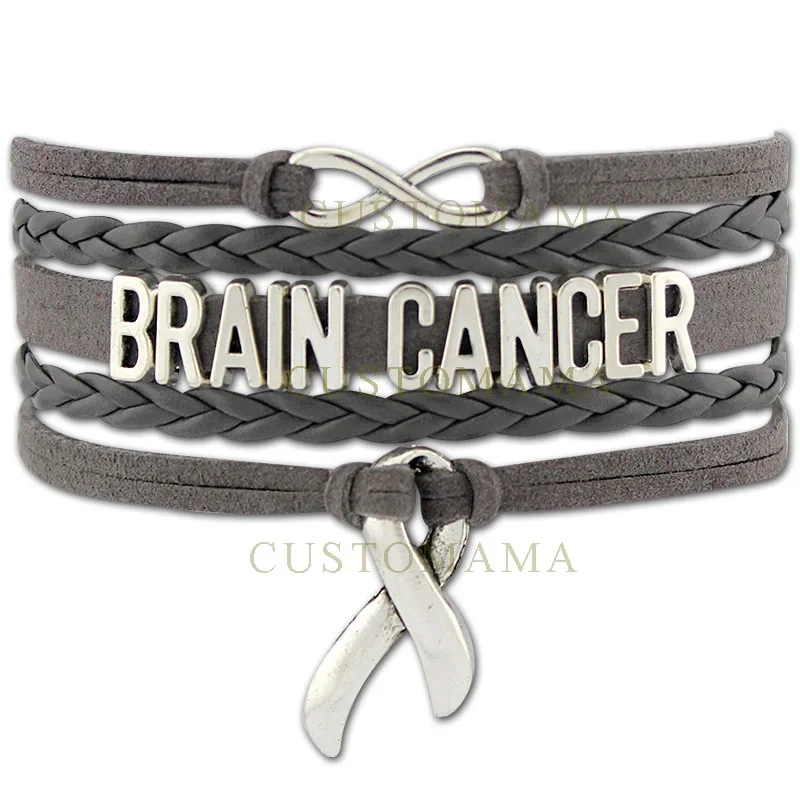 (10 PCS/lot) Custom Infinity Love Brain Cancer Awareness Ribbon