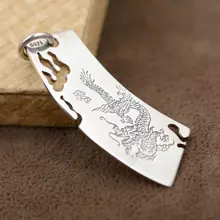 S925 стерлингового серебра в античном стиле Дракон лезвие кулон