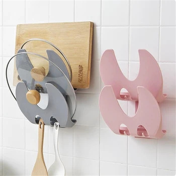 

Double Layers Pan Pot Rack Cover Lid Rack Stand Spoon Holder Drain Rack Kitchenware Organizer Kitchen Storage Shelf