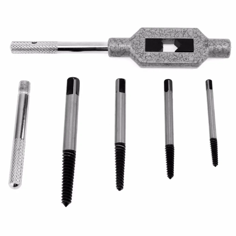 Useful Tools 5Pcs Cr Mo Screw Extractor Broken Bolt Remover Drill Guide