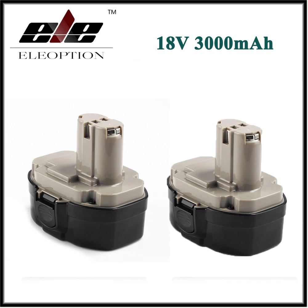 

2PCS ELEOPTION 18V 3000mAh Ni-MH Replacement Battery for Makita 1822 1823 1834 1835 192827-3 192829-9 193159-1 193140-2 193102-0