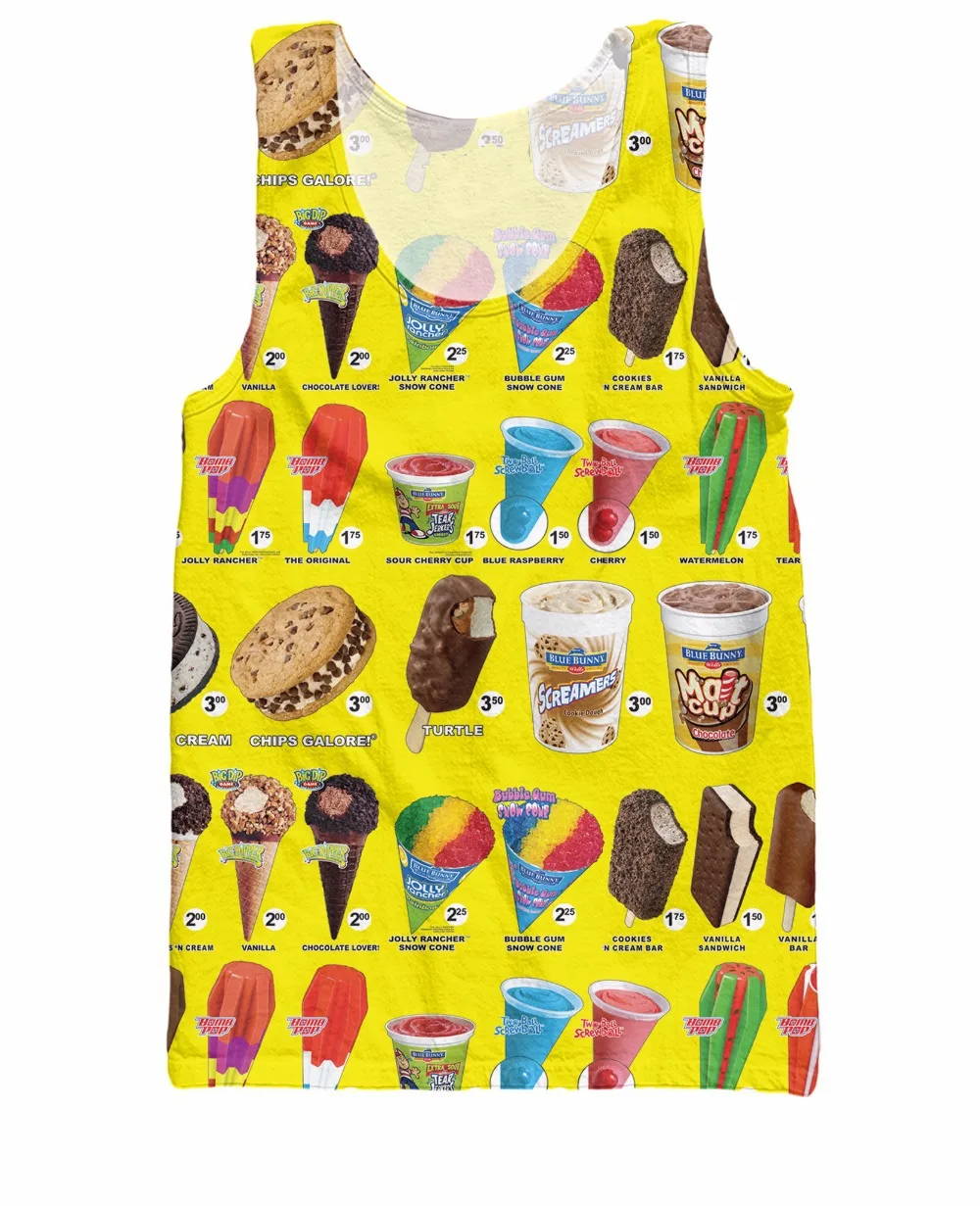 

Trucked Tank Top Ice Cream Truck Tank Vest Casual Tops Hip Hop Fashion Clothing Tees Summer Style Jersey Shirt For Women Men