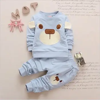 

Spring Autumn Children Clothing Cotton Boys Girls T-shirt Pants 2pcs/Set Infant Outfit Kids Clothes Suit Tracksuits For 1-4T