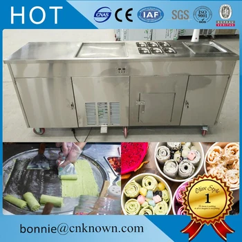 

With sink and worktable one pan with 6 tanks fried ice cream rolls maker thailand fry rolling ice cream machine free shipping