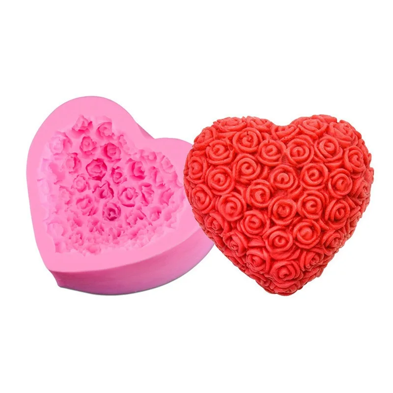 

3D Silicone Soap Mold Handmade Multi Rose Flower Craft Candy Decor Cake Baking Tools for Making Soap 29