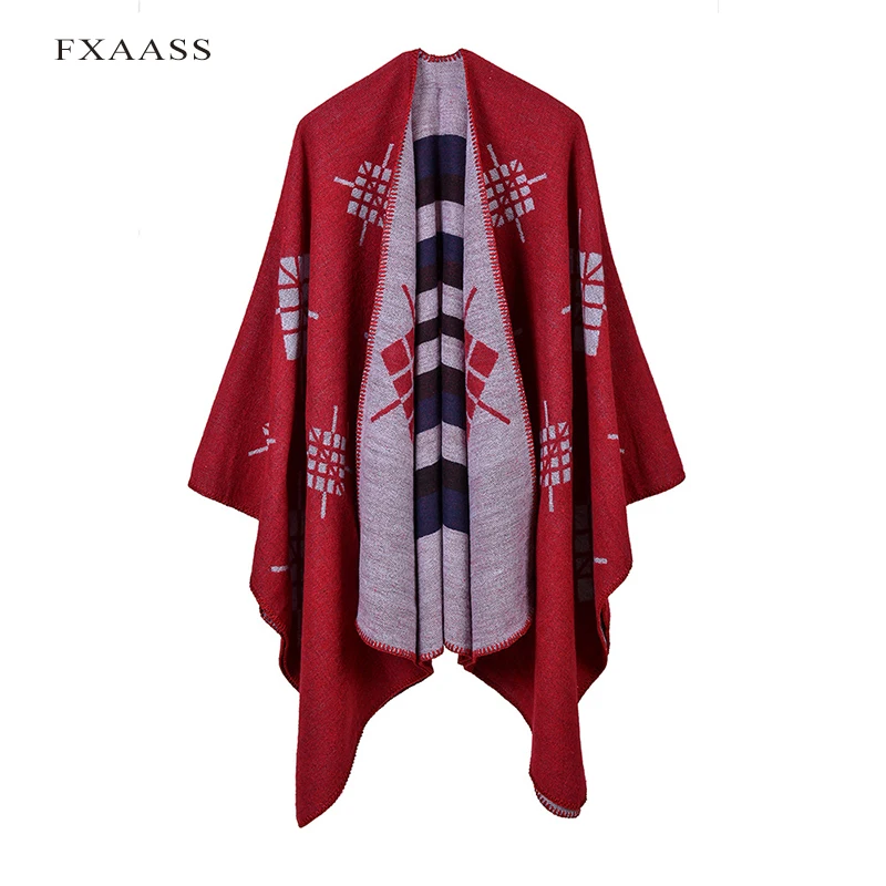 FXAASS новая осенняя/зимняя шаль Модное пончо женский шарф для леди Роскошное