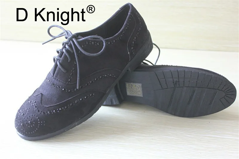 2018 Fashion Woman Spring Autumn Flat Oxford Shoes British Style Vintage Shoes Women Black Casual Retro Brogues Large Size 35-41 (3)