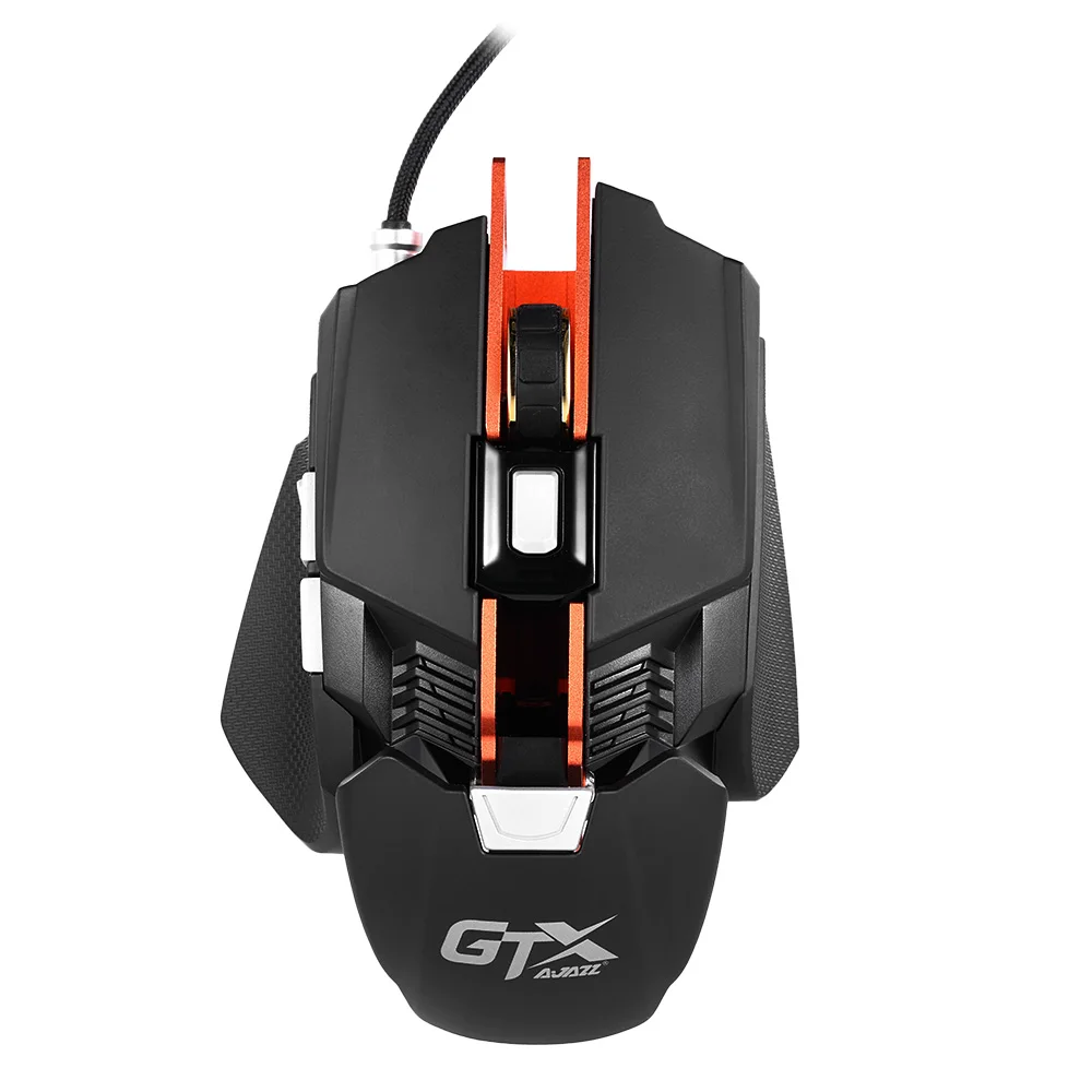 AJAZZ GTX E sport Gaming Mouse 4000DPI USB Wired Mechanical Mouse 7 Button Replaceable Palm Rest