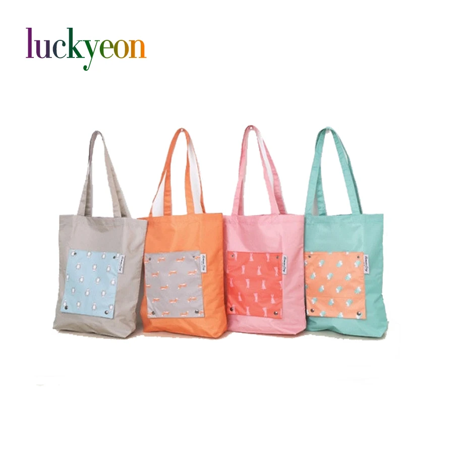 

Cartoon Animal Nylon Shopping Bag Foldable Reusable Tote Storage Bag Women Large Should Bag Waterproof Grocery Bags