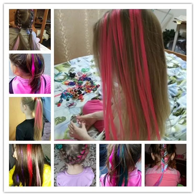 Dream ice's 10pcs/lot Clip-in One Piece for Ombre rain bow Hair pieces 16\