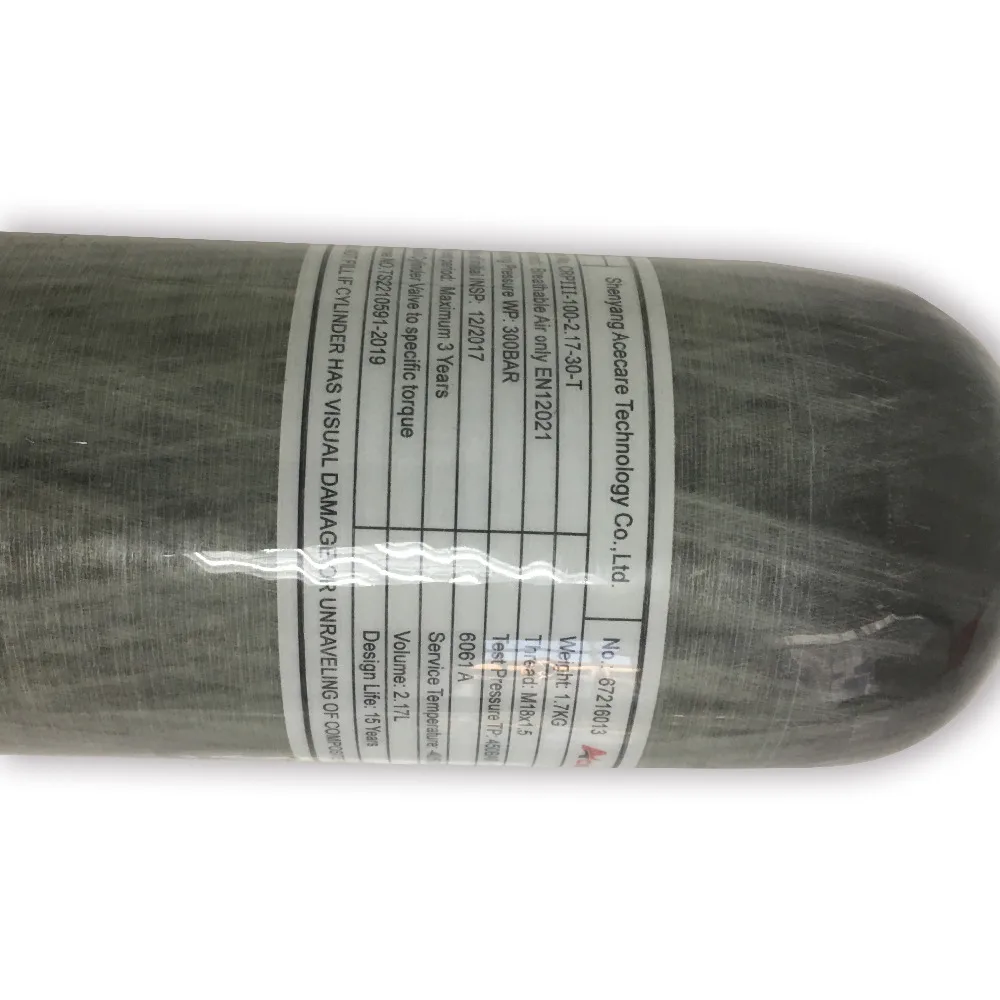 Цилиндр из углеродного волокна AC1217 Acecare 2.17L 4500Psi для охоты HPA Пейнтбольный Танк