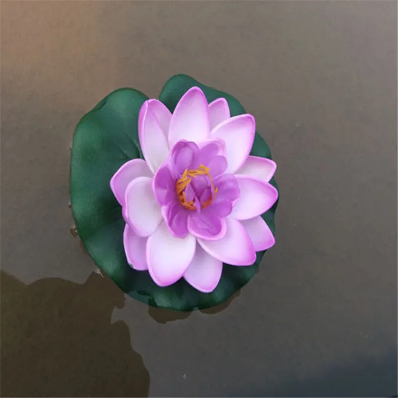

1Pc Lifelike 10 CM Floating Lotus Aquarium Fish Tank Water Lotus Artificial Flowers Swim Pool Home Pond Ornament