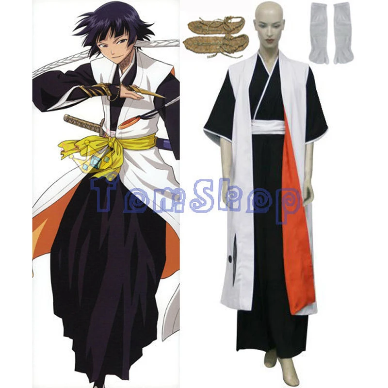 

Bleach 2nd Division Captain Soi Fon Cosplay Kimono Uniform Suit Women Girl's Halloween Costume with Sandals Custom-made Any Size