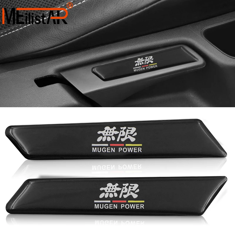 

2pcs/set Car styling Car 3D badge Emblem Interior Body Sticker Seat decoration sticker For MUGEN POWERA logo Car Accessories