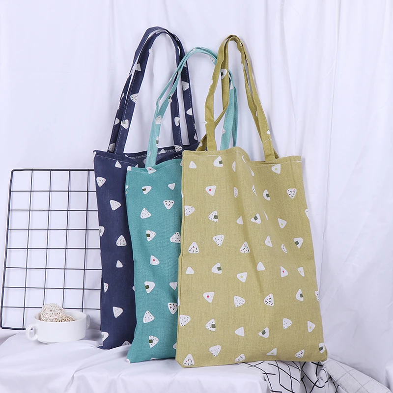

1PCS Women Student Cotton Linen Fashion Shoulder Tote Handbag Eco Shopping Large Capacity Canvas Purse Pouch
