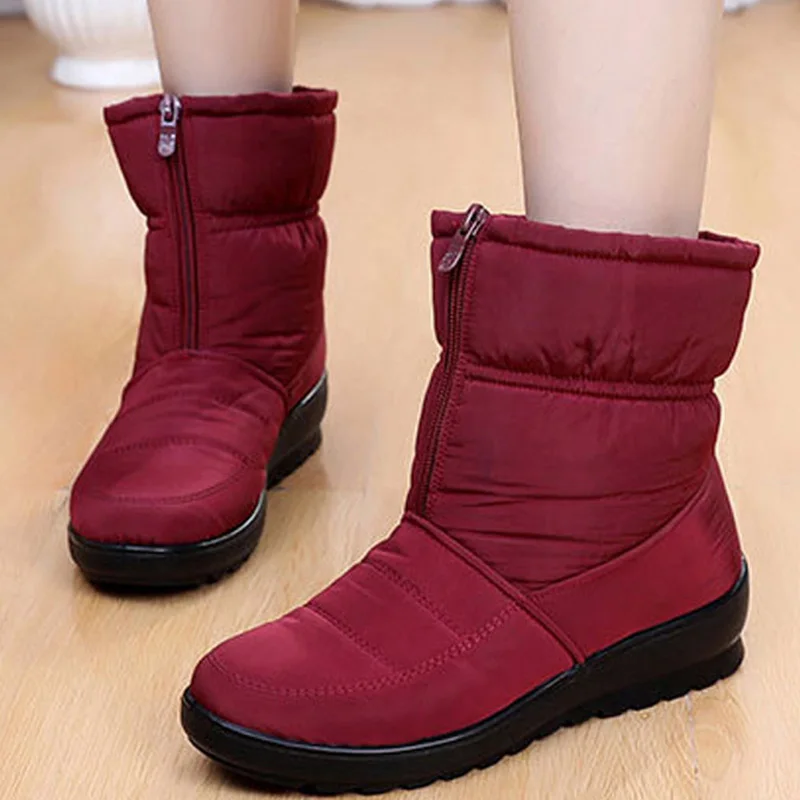

Waterproof Wedges Snow Boots Fashion Women Winter Shoes Warm Fur Women Ankle Boots Female Winter Boots Ladies Boots Bota Women