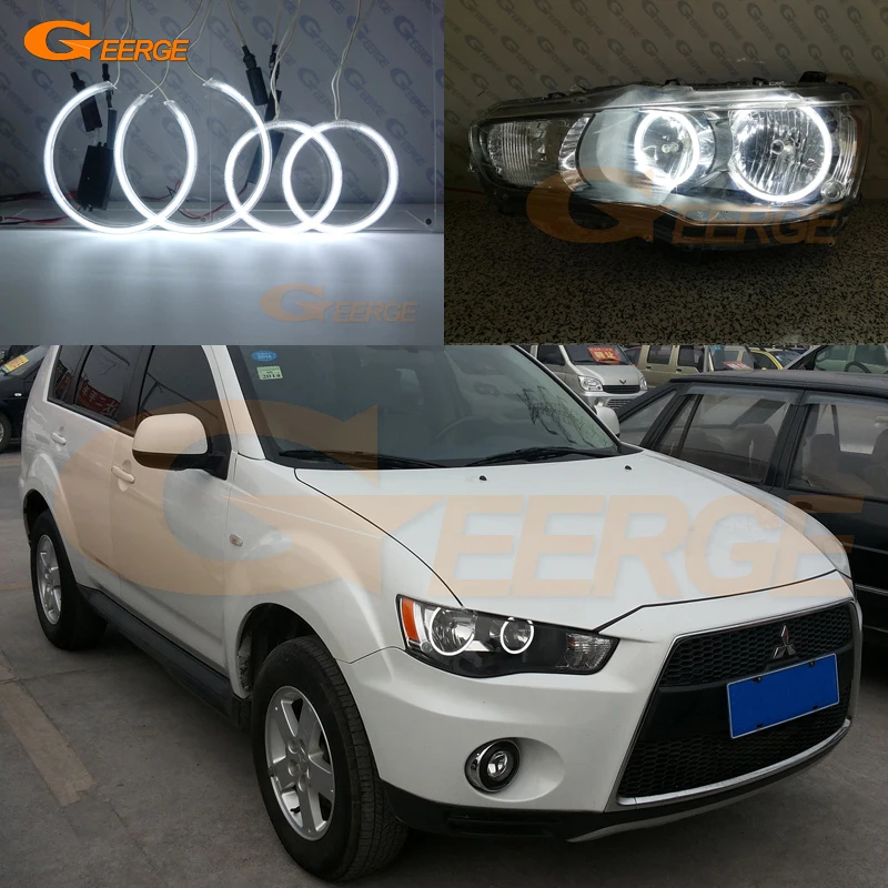 Для Mitsubishi Outlander 2010 2011 галогенные фары отличное Ультра яркое освещение CCFL ангельские глазки комплект halo кольца