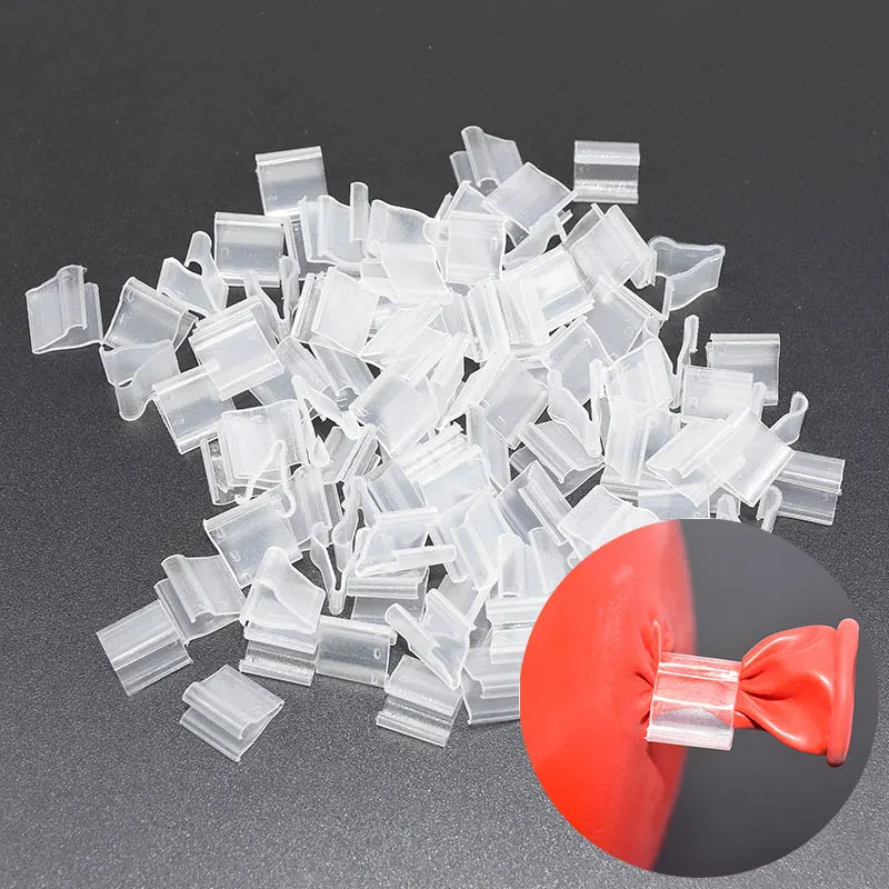 S04 100pcs clip 1 Набор, украшение для дня рождения и свадьбы для детей и взрослых, держатель для шарика, прозрачная пластиковая колонна-подставка, шар, Рождественский шар - Цвет: S04 100pcs clip