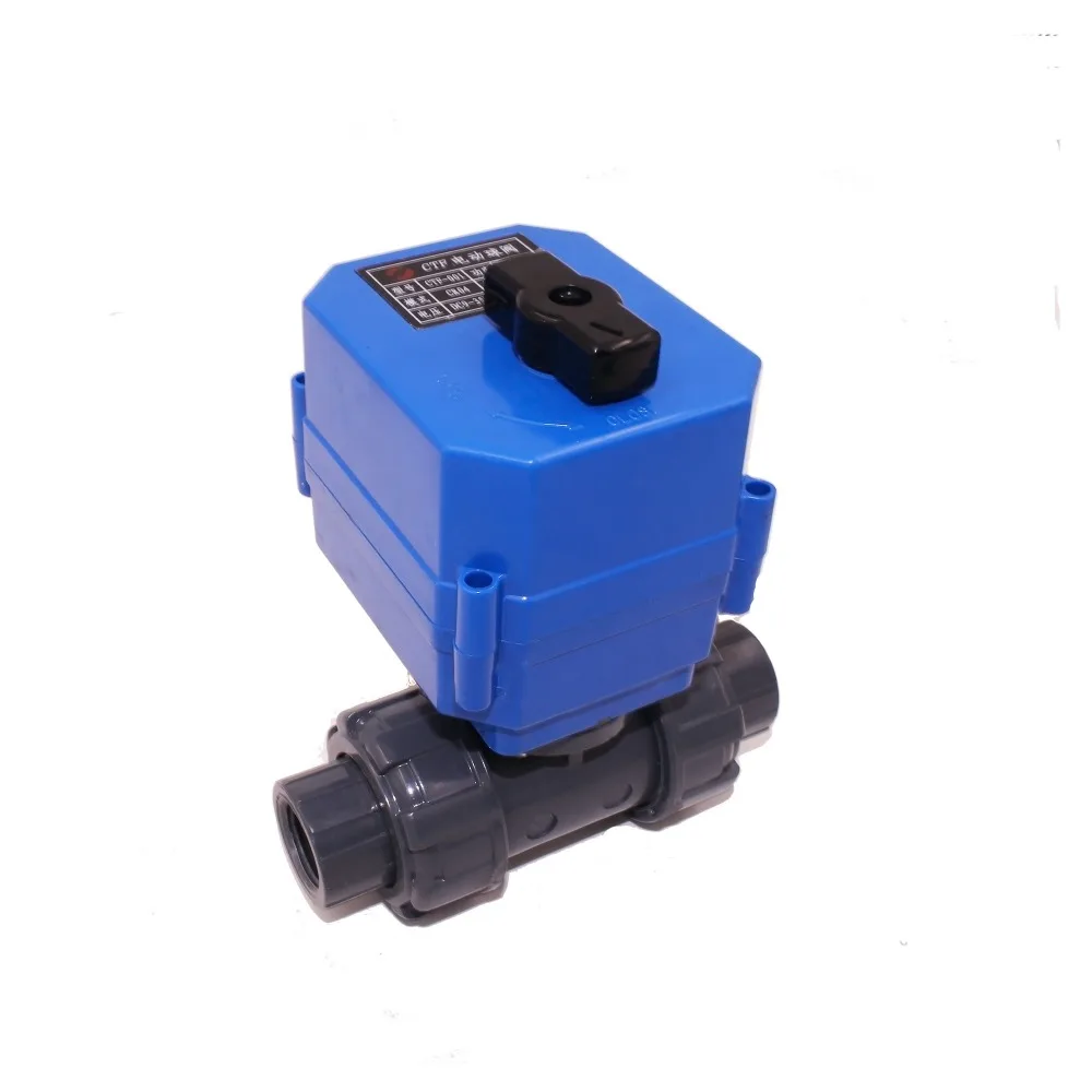 

PVC plastic water control shutoff motorized ball valve 5v 12v 24v 220v dn15 dn20 dn25 dn32 dn40