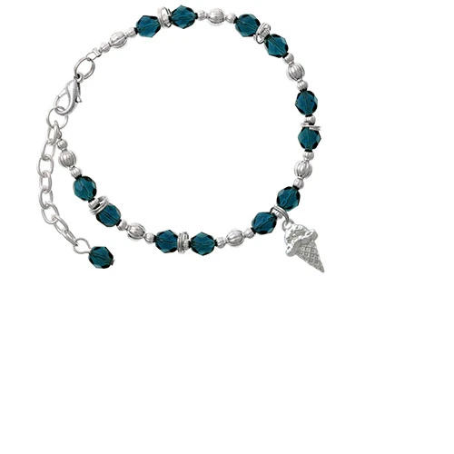 Ice Cream Cone Navy Blue Beaded Bracelet