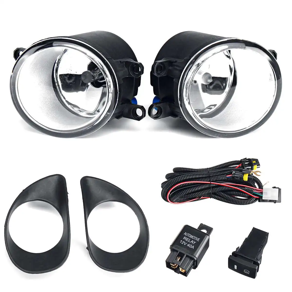 1Pair Fog light Fog Lamp Assembly Yellow Front Bumper with wiring harness For Toyota for yaris 2-3 door 2006 2007 2008