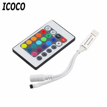 

ICOCO Mini 24Key IR Remote Controller for SMD3528 SMD5050 RGB LED Strip lights Mini Controller Drop Shipping Wholesale