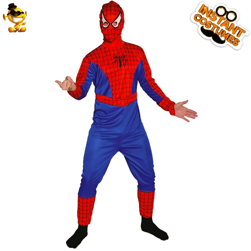 

Adult Men's Spider Hero Costume Fancy Dress with Hood Spider Jumpsuit for Carnival Party Cosplay Spider Oufit
