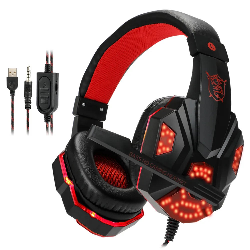

MO830 PS4 Headset Bass Gaming Headphones Game Earphones Casque with Mic Led Light for PS4 PC Mobile Phone New Xbox One Tablet