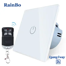 Crystal Glass Panel Switch Wall Switch EU Touch Switch Screen Wall Light Switch 1 gang 1 way 110~250V White for LED lamp kisuns Crystal Glass Panel Switch Wall Switch EU Touch Switch Screen Wall Light Switch 1 gang 1 way 110~250V White for LED lamp kisuns