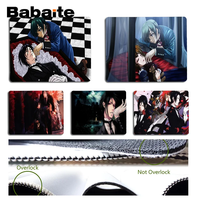 

Babaite Custom Skin Black Butler Computer Gaming Mousemats Size for 18x22cm 25x29cm Rubber Mousemats