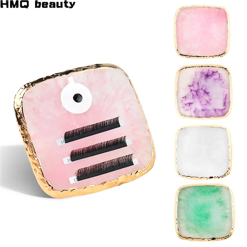 

1 pcs False Eyelash Extension Stand Pallet Pad Resin Square Lashes glue Holder For Fake Eyelashes Extension Makeup Tools