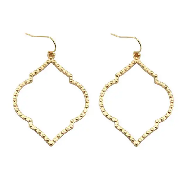 2017 Zinc Alloy Women Arabesque Chandeliers Gold Filigree Earrings 2017 Zinc Alloy Women Arabesque Chandeliers Gold Filigree Earrings Fall Jewelry Whole