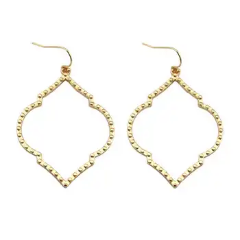 

2020 Zinc Alloy Women ARABESQUE CHANDELIERS Gold Filigree Earrings Fall Jewelry Wholesale