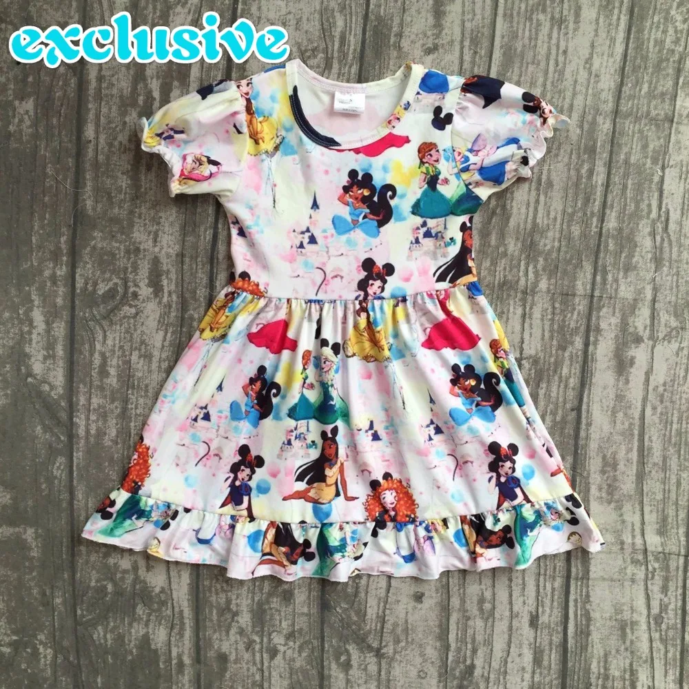 EXCLUSIVE new 2018 Summer new arrivals princess cartoon pattern short sleeve font b dress b font