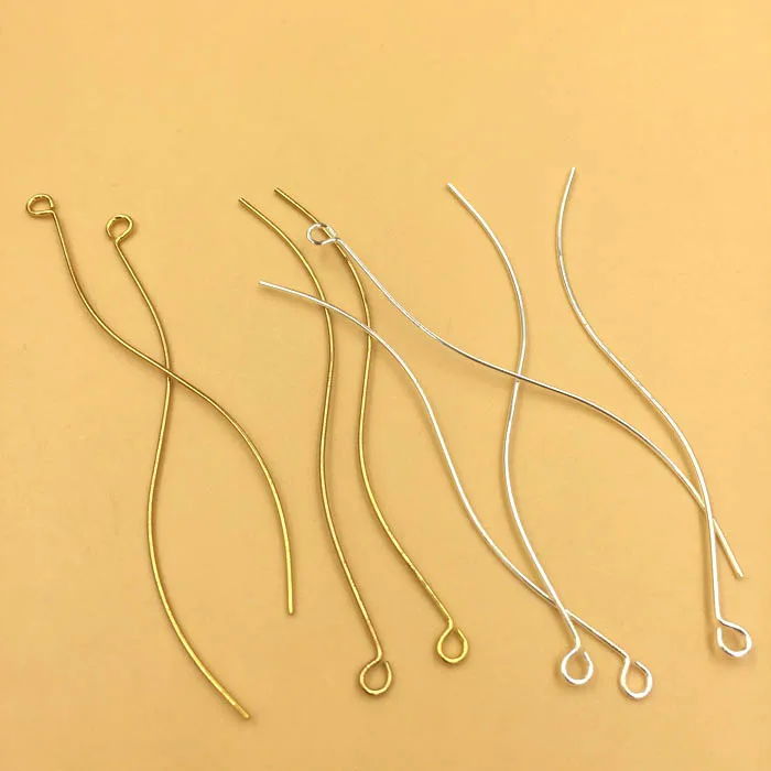 

66mm Eye Pins Findings S Shape DIY Jewelry Making Craft Mixed Color Plated Brass for you Choose