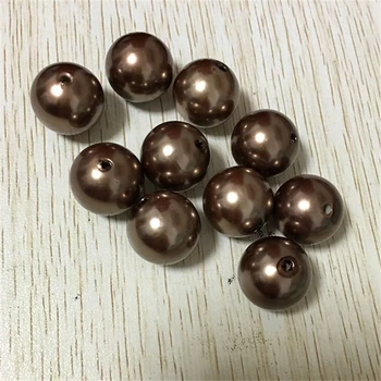 

20mm 110pcs brown color chunky Acrylic Pearl Beads for Chunky Necklace Jewelry making #46