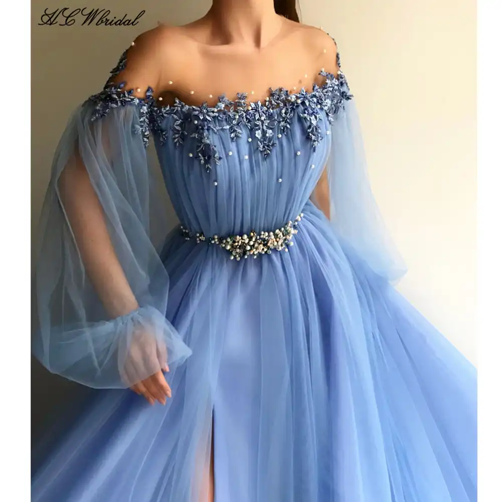 baby blue formal gown