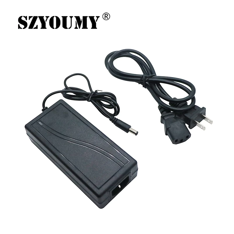 SZYOUMY 100 шт./партия AC/DC 12 V 5A 60 W светодиодный Питание Зарядное устройство Трансформатор Адаптер переменного тока 220 В до 12 В Led Драйвер для