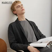 Markless вязаный кардиган Для мужчин осень-зима толстый теплый вязаный кардиган свитер Для мужчин на осень и зиму sueter hombre homme MSA8712M