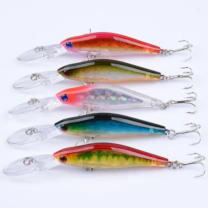 

5Pcs/Lot 9.5cm/7.1g Lifelike 3D Eyes Wobblers Minnow Fishing Bait Lure Crankbaits Topwater Artficial Hard Baits For River Sea