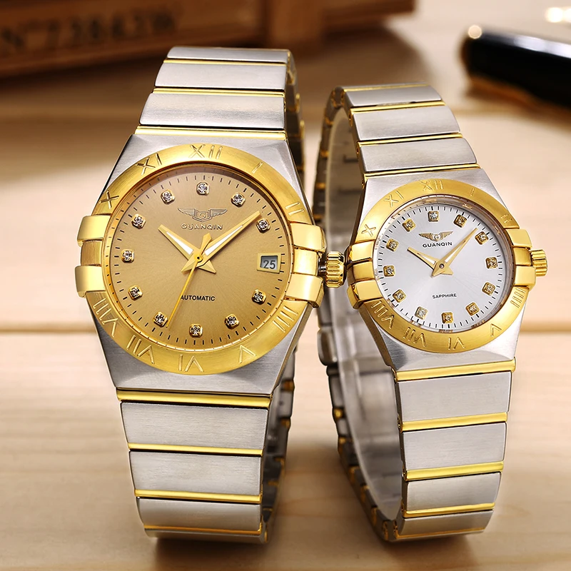 

GUANQIN mens watches Set top brand luxury automatic waterproof mechanical Top quality business clock watch men Relogio Masculino